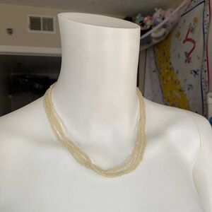 cream beaded necklace